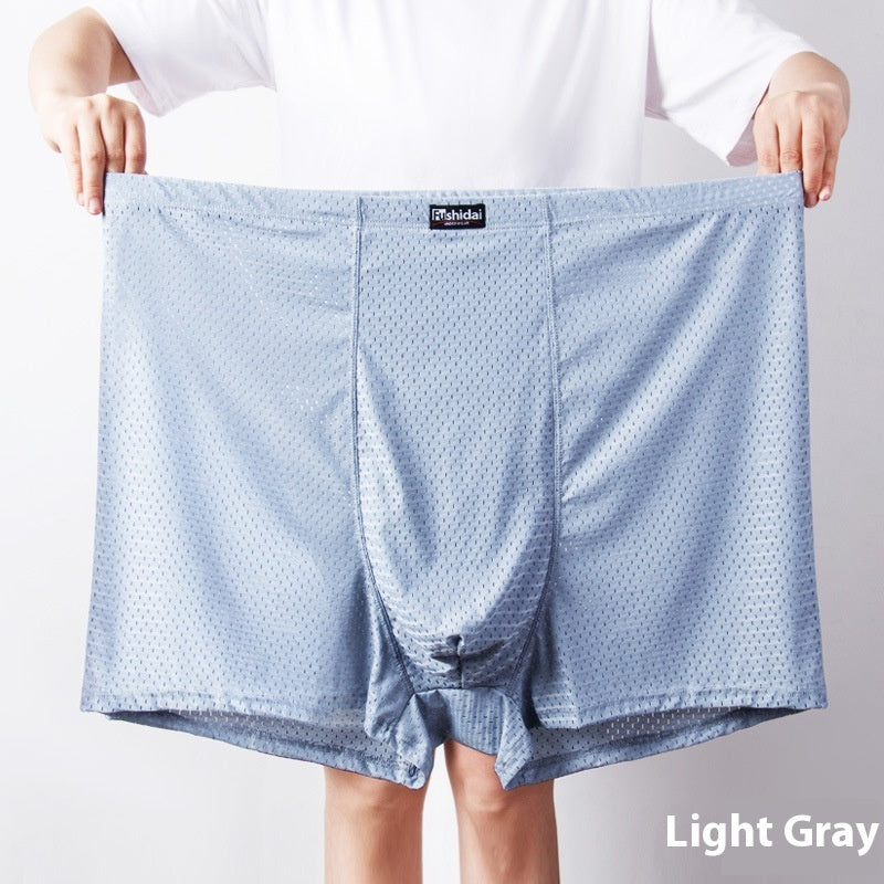 Mesh Ice Silk Underwear Men's Plus Size Boxer
