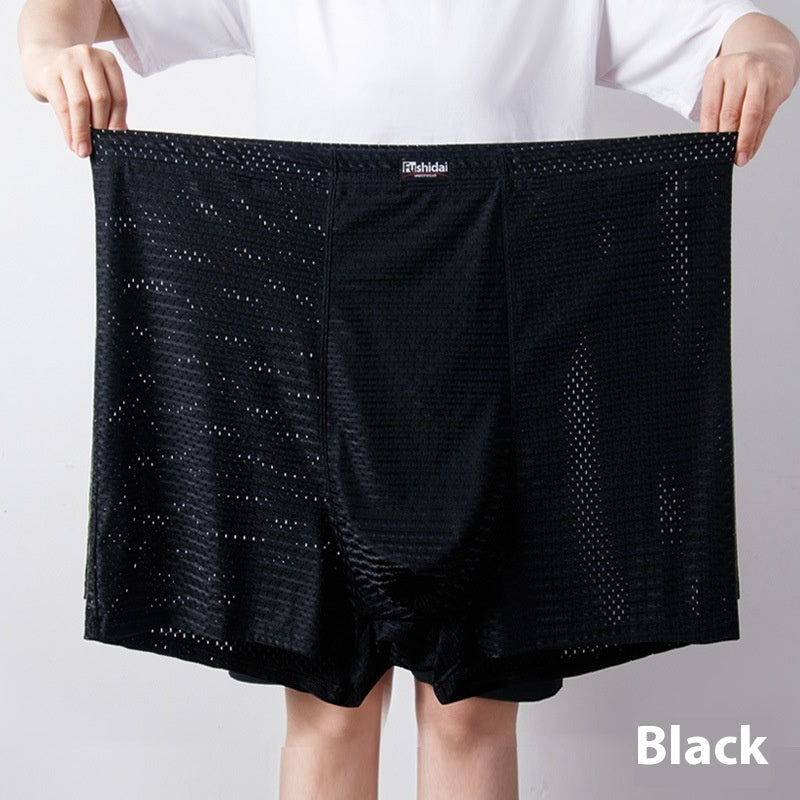 Mesh Ice Silk Underwear Men's Plus Size Boxer
