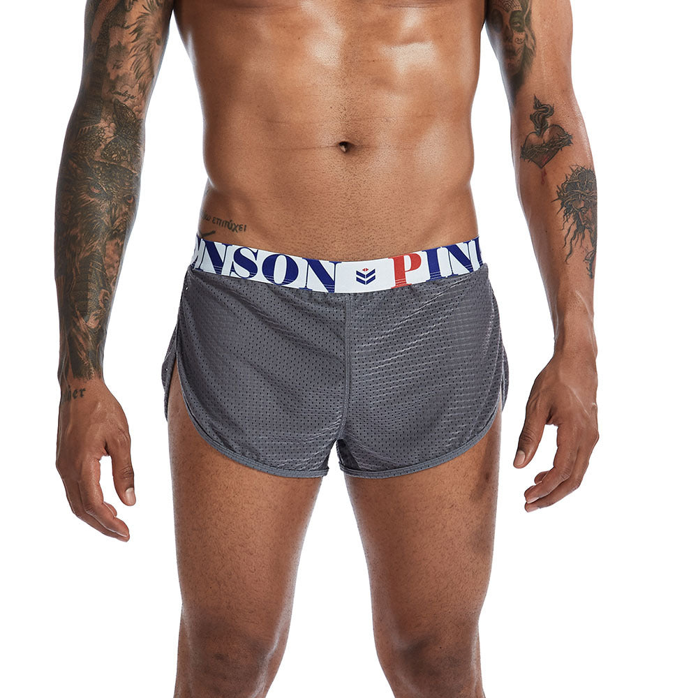 Mesh Solid Color Breathable Men's Boxer Briefs