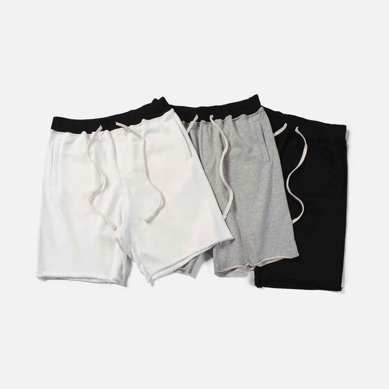 High Street Style Plain Loose Edge Invisible Zipper Shorts