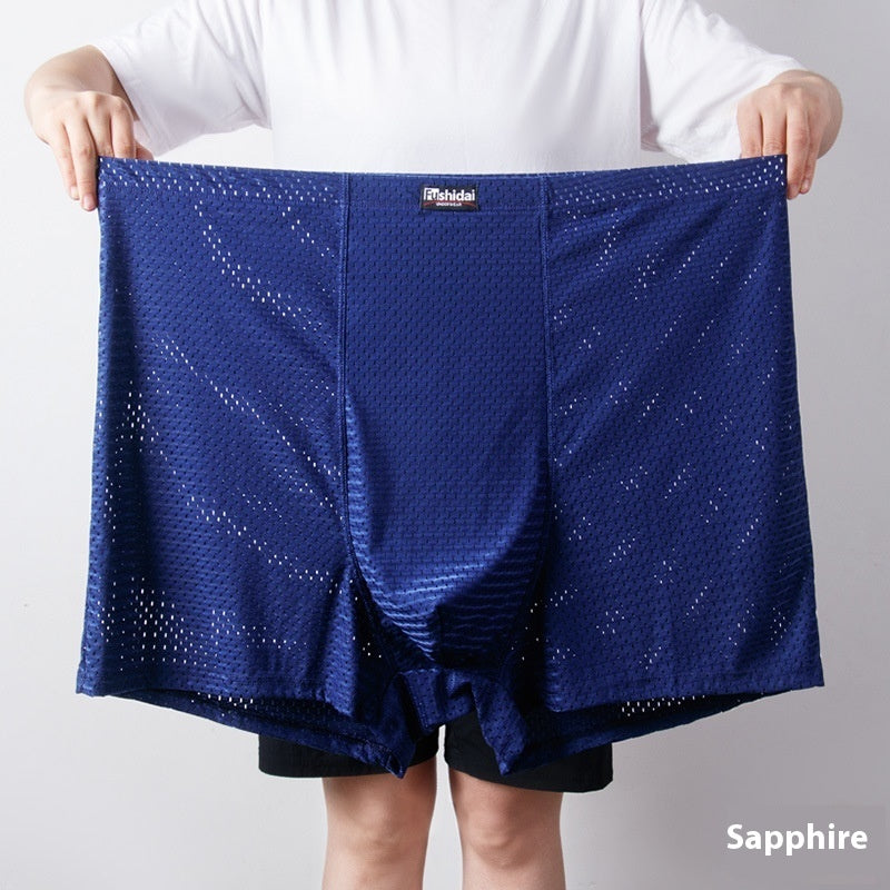 Mesh Ice Silk Underwear Men's Plus Size Boxer