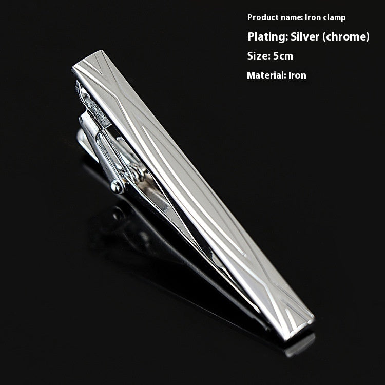 Men's Formal Wear Business Silver Simple Fashion Short Tie Clip