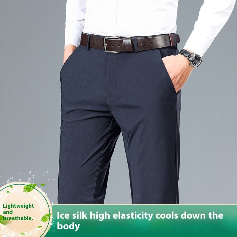 Men's High Elastic Jinammonia Ice Silk Casual Pants