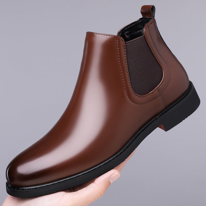 Autumn And Winter Fleece-lined Martin Boots Men's Shoes Cross-border Amazon Wear-resistant Worker Boot Rubber Outdoor Mountaineering Plus Size 38-48