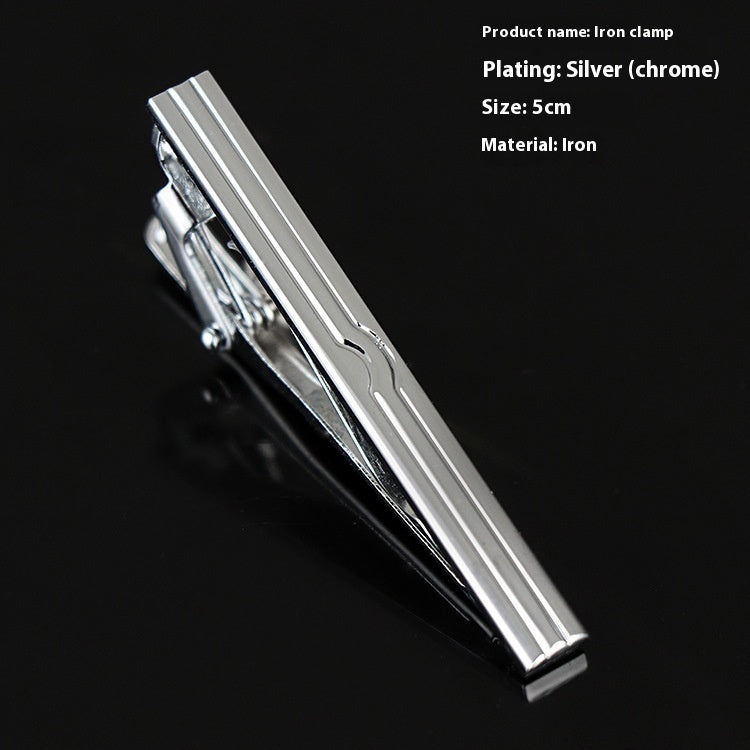 Men's Formal Wear Business Silver Simple Fashion Short Tie Clip