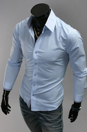Plaid Color Matching Casual Plus Size Men's Shirt