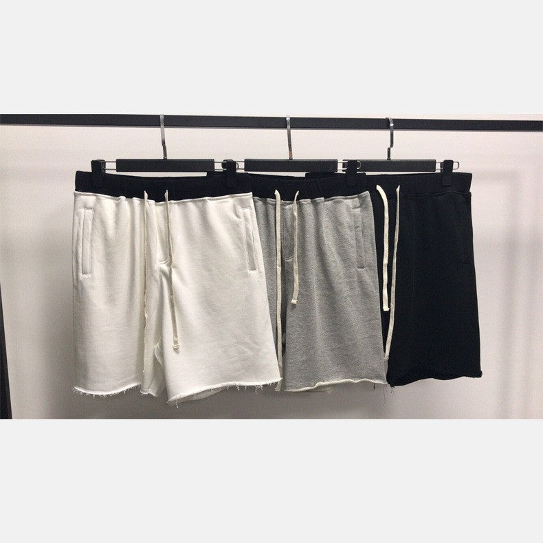 High Street Style Plain Loose Edge Invisible Zipper Shorts