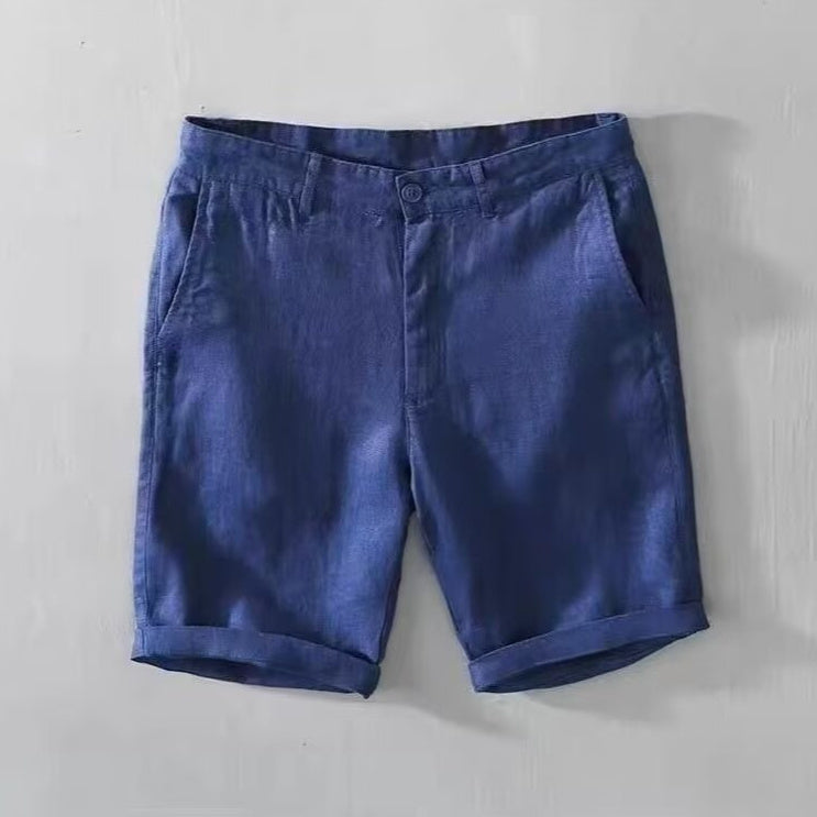 Men's Casual Solid Color Fifth Pants Breathable Shorts