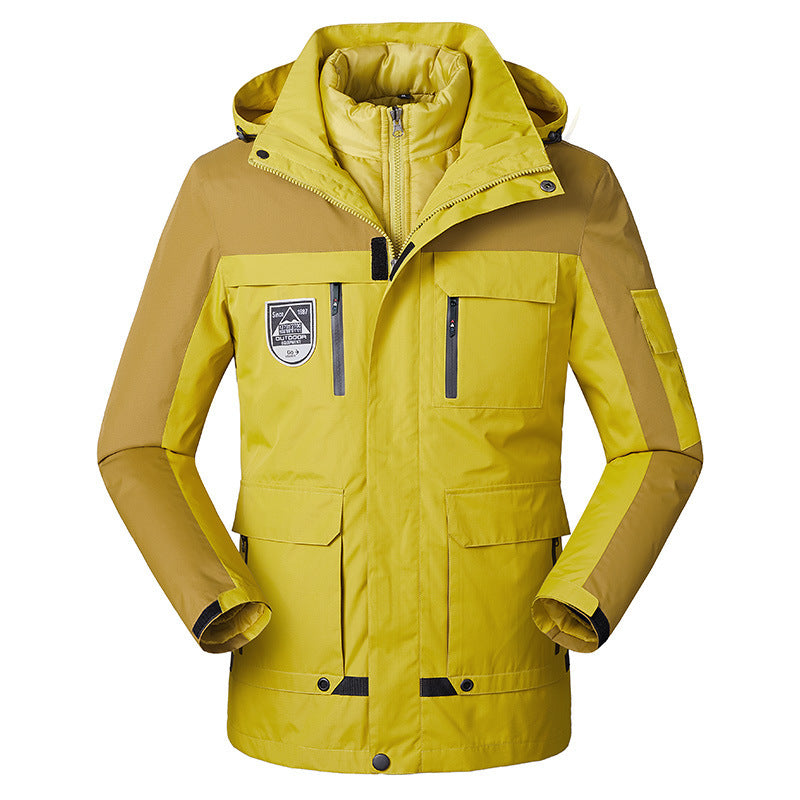 Outdoor Three-in-one Men's Assault Jacket Winter Thickened Couple Two-piece Set