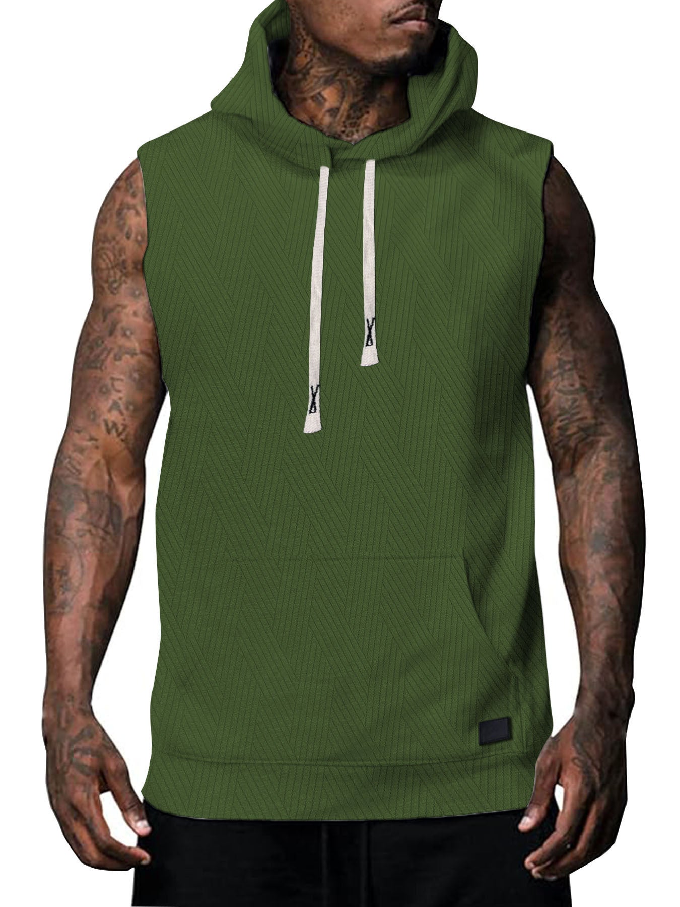 Sleeveless Vest Top Men's Waistcoat Hooded