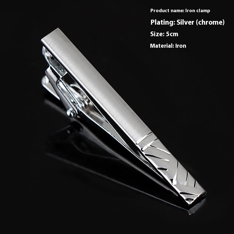 Men's Formal Wear Business Silver Simple Fashion Short Tie Clip