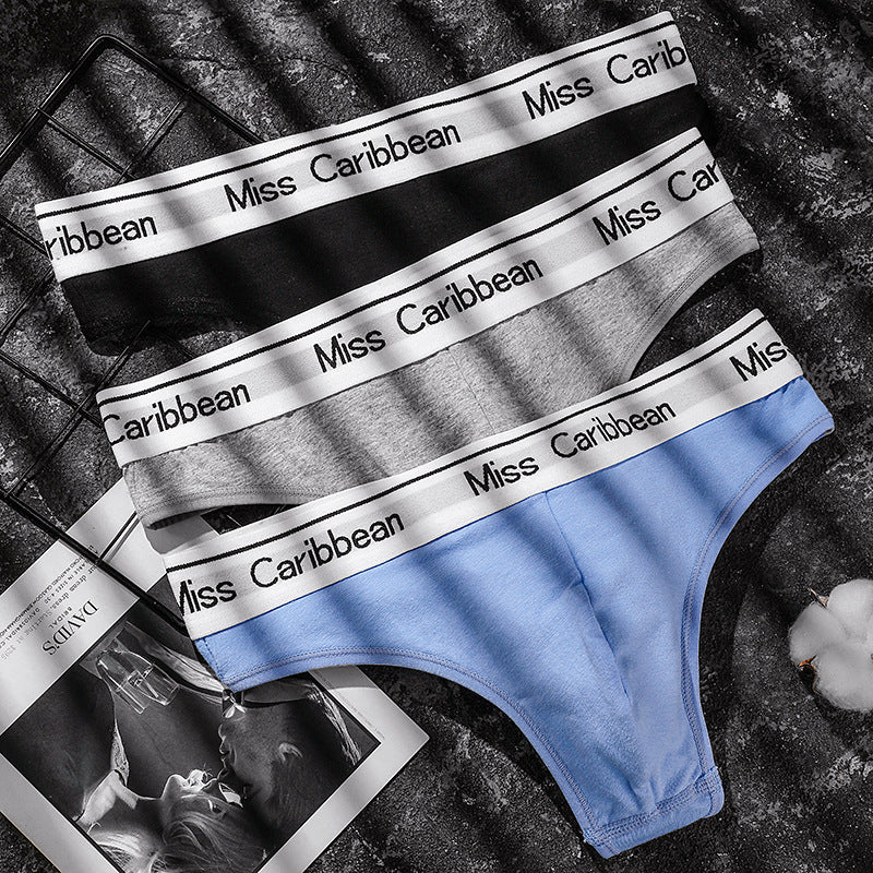 Men's Underwear Sexy U Convex Sports Fitness Letter Waist Cotton