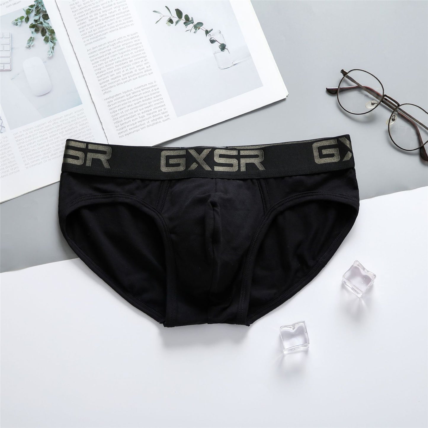 New Men's Purified Cotton Underwear Low Waist Sexy Breathable Comfortable Solid Color