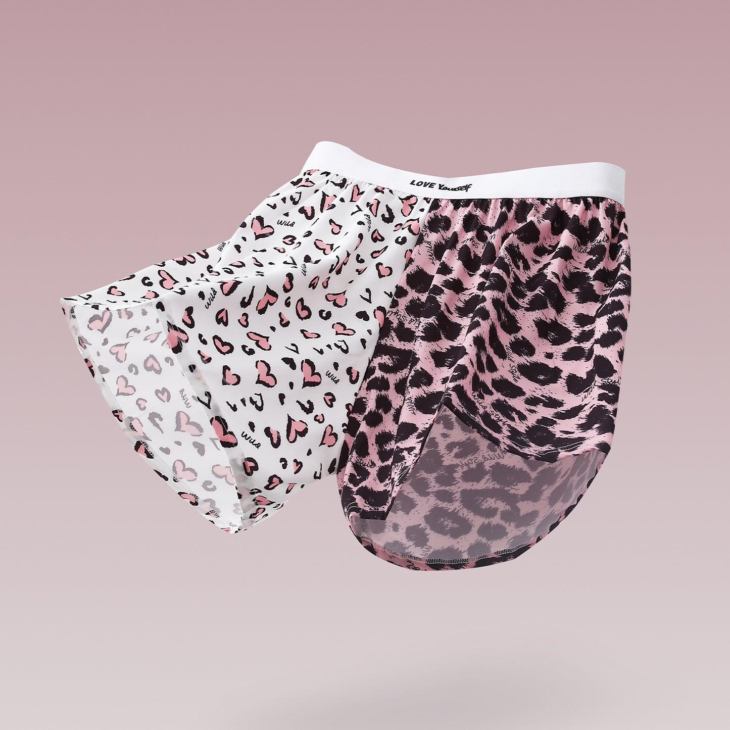 Men's Leopard Print Loose Woven Casual Boxer Briefs