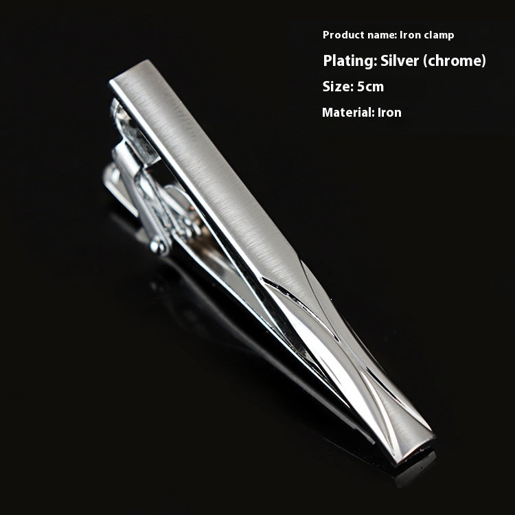 Men's Formal Wear Business Silver Simple Fashion Short Tie Clip