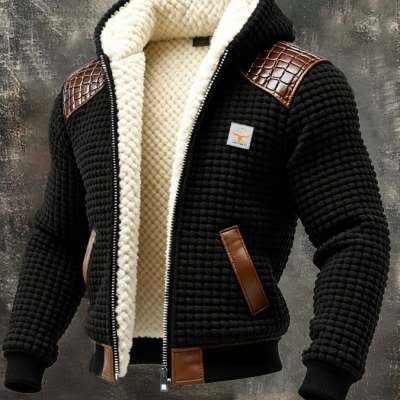 Multicolor Solid-color Printed Digital-print Hooded Jacket