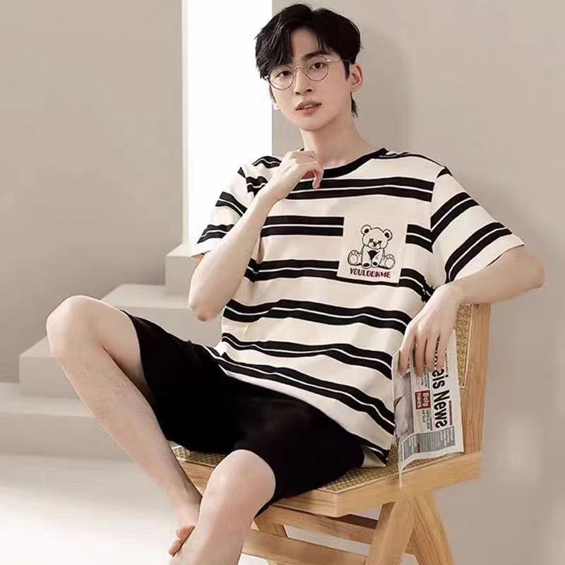 Men's Summer Short Sleeve Shorts Suit Style Loose Size L - 4XL