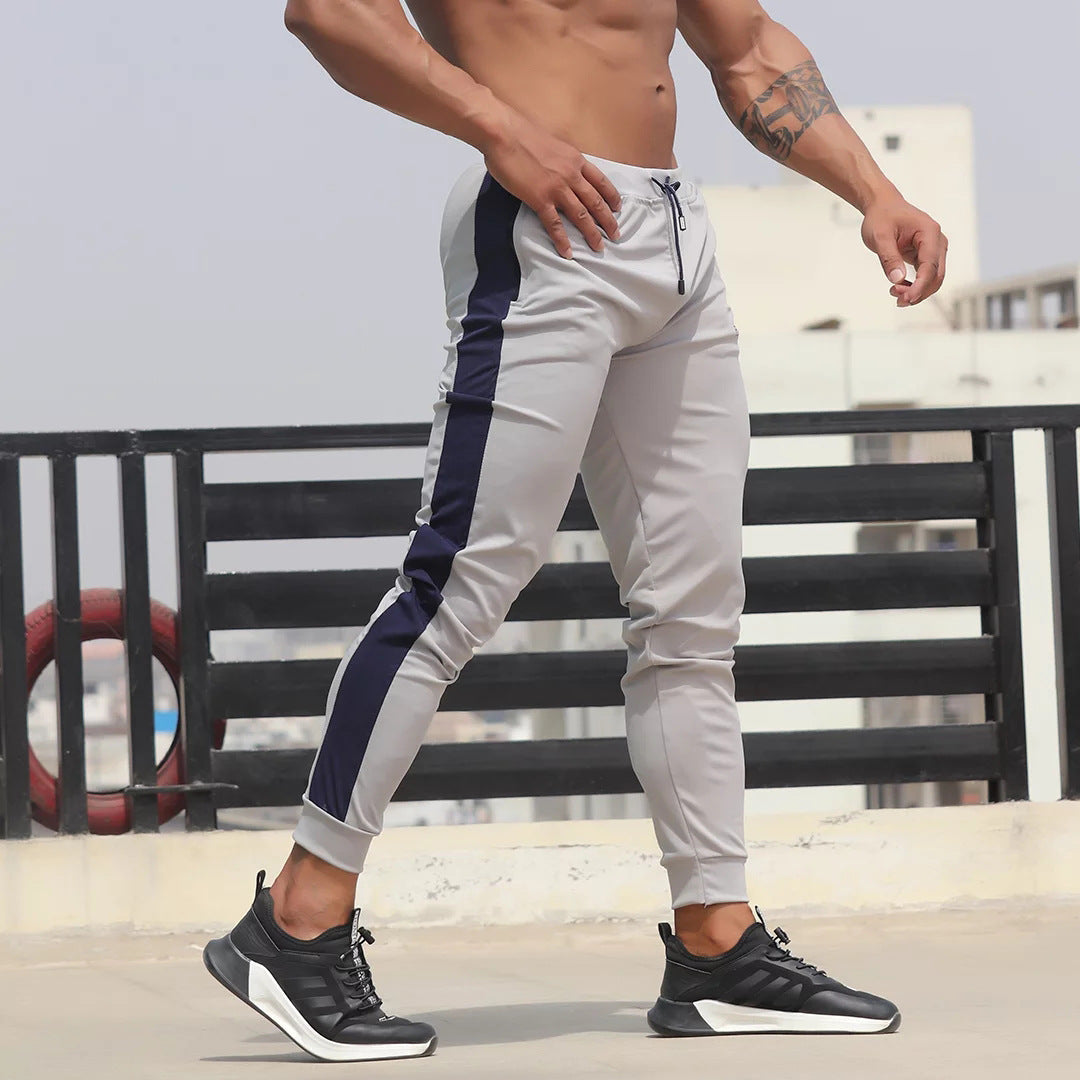 Men's Color-blocked Sports Pants Casual Slim Fit Size S - XXL