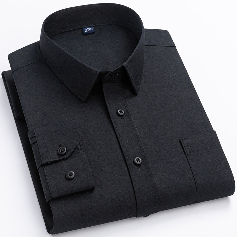 Spring Mens Khaki Cotton Long-sleeve Shirt Sizes: M, L, XL, XXL, XXXL, XXXXL