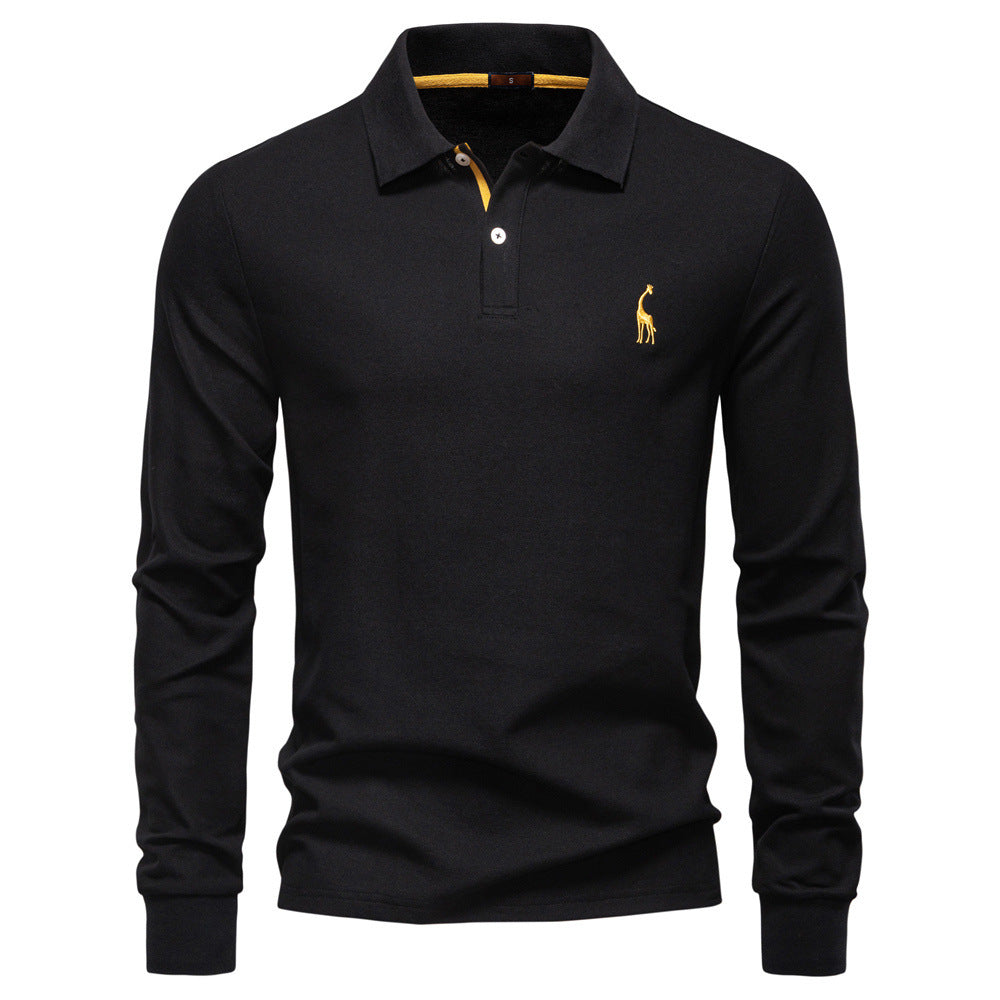 Lapel Casual Solid Color Polo Shirt Size: S,M,L,XL,XXL