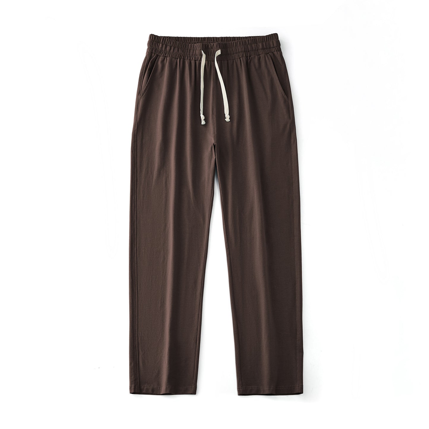 Mens Solid-Color Straight-Leg Lace-Up All-Match Sports Pants For Men S - XXL