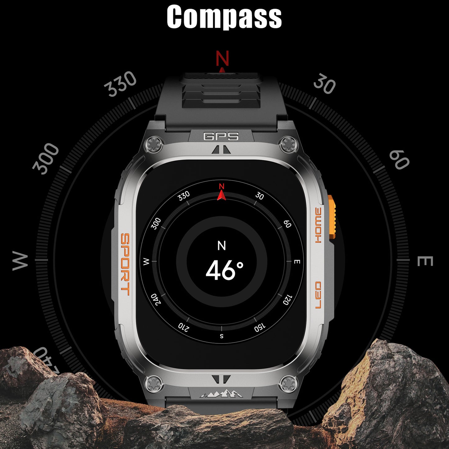QX18 Smart Bracelet GPS Positioning Sports LED Health Monitoring Waterproof