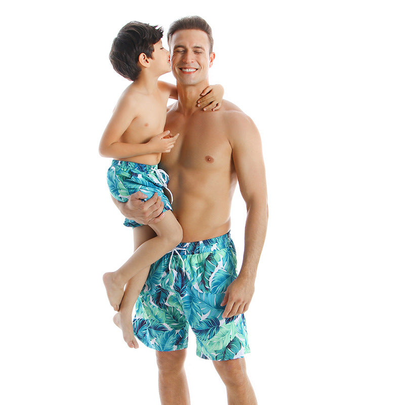 New Style Parent Child Swimwear Quick Drying Beach Pants Sizes: Men M to XXL, Boys Age 2 - 12 years