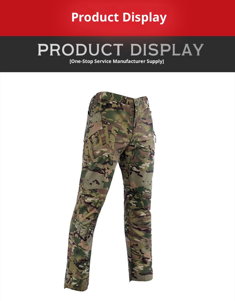 Men's Breathable Scratch-resistant Outdoor Multi-pocket Straight Cargo Trousers Size: XS - 2XL