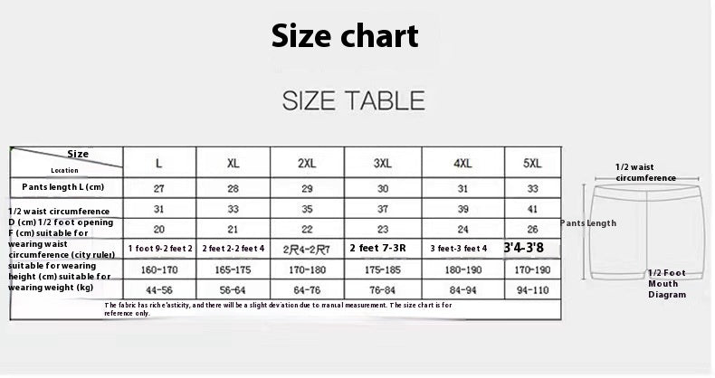 Men's Cropped Beach Pants Swimming Trunks, Sizes: L to 5XL