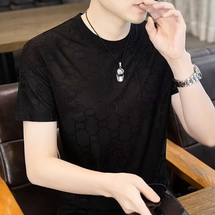 High-end Avant-garde Fashion Men's Viscose T-shirt