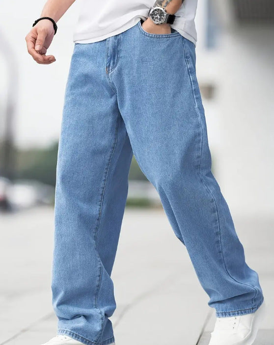 Youth, Men's Denim Loose Straight Casual Trousers