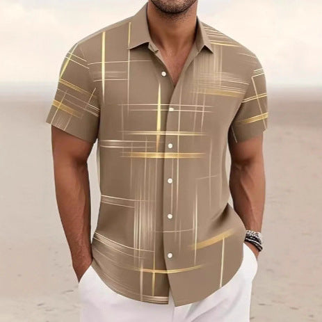 Men and Boys Button Shirt Casual Fashion Outdoor Vacation Size XXS - 6XL
