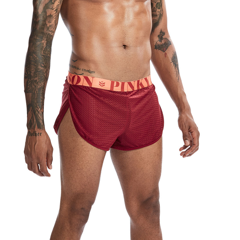 Mesh Solid Color Breathable Men's Boxer Briefs