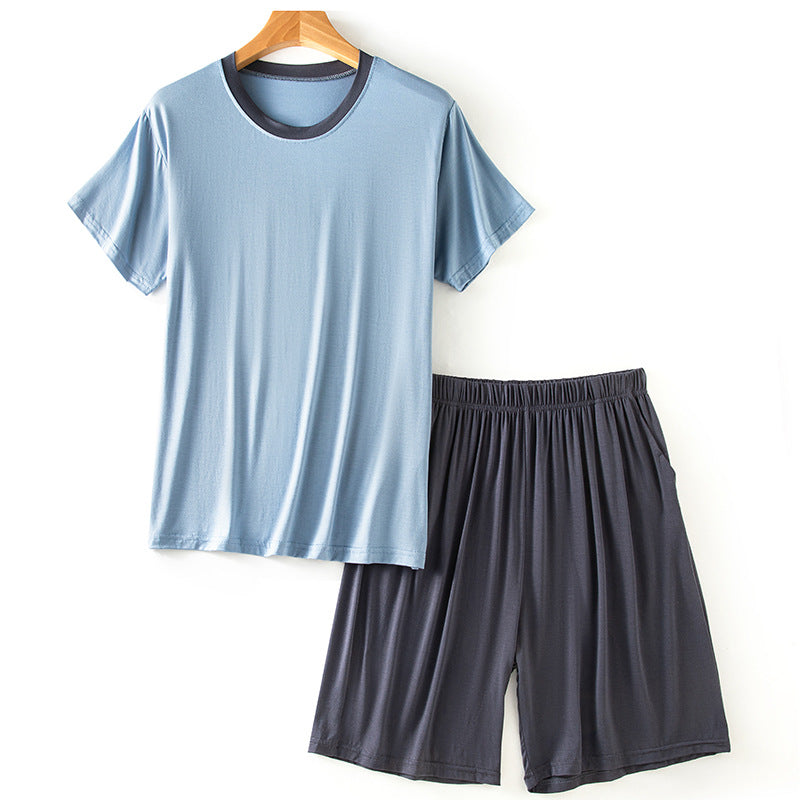 Men's Round Neck Short Sleeve Suit Summer Casual Size L - 4XL