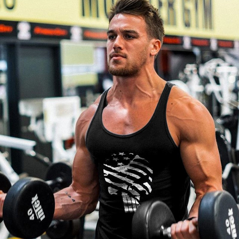 Mens Trendy Sleeveless Cotton Tank Top With Thin Straps