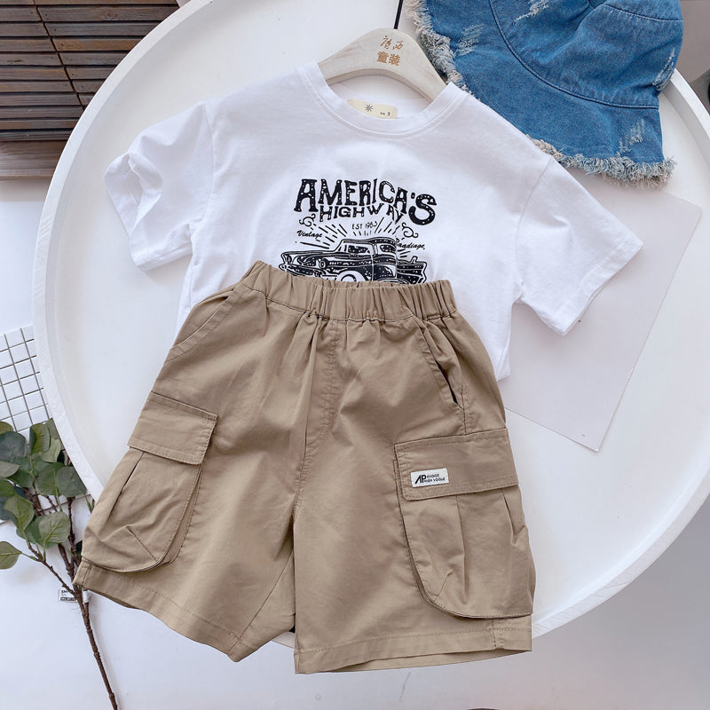 Magic West Children's Summer New Thin Cotton Tooling Shorts Boys Cool Loose Baby Pants