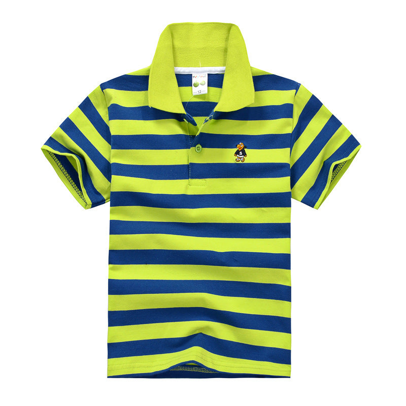 Children's T-shirt Cotton Striped Lapel Polo Shirt