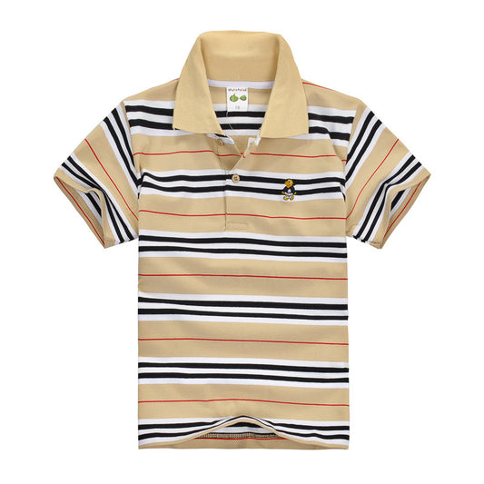 Children's T-shirt Cotton Striped Lapel Polo Shirt