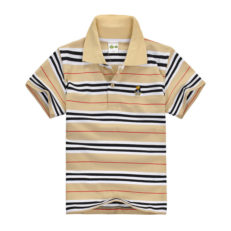 Children's T-shirt Cotton Striped Lapel Polo Shirt