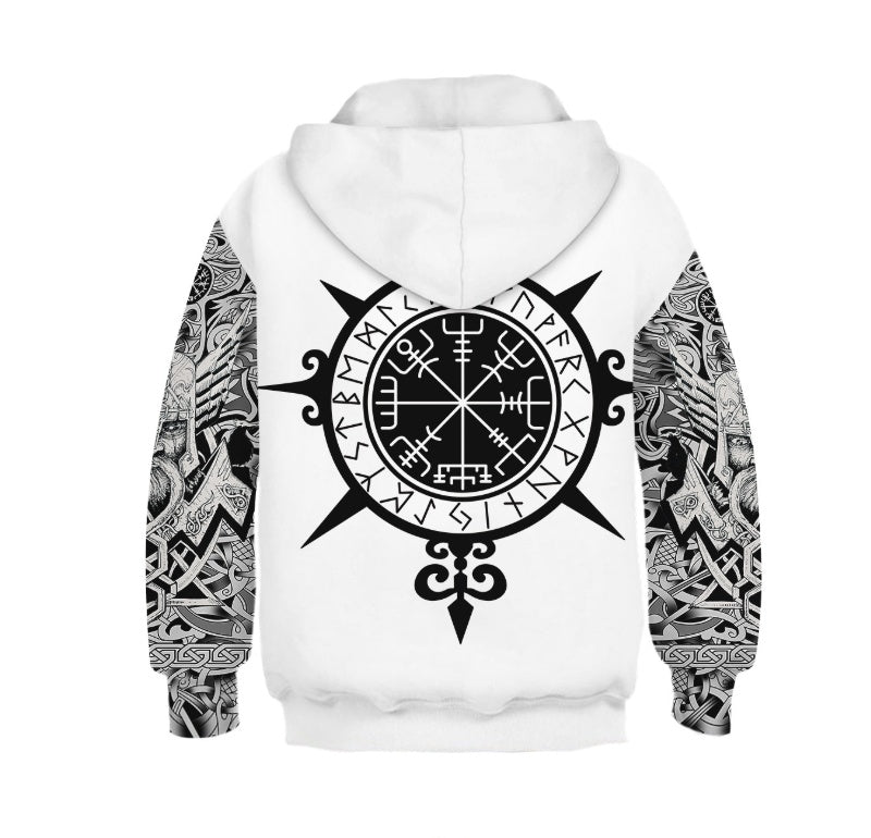 Digital Printed Fashionable Loose Hooded Sweater Size XS - XL