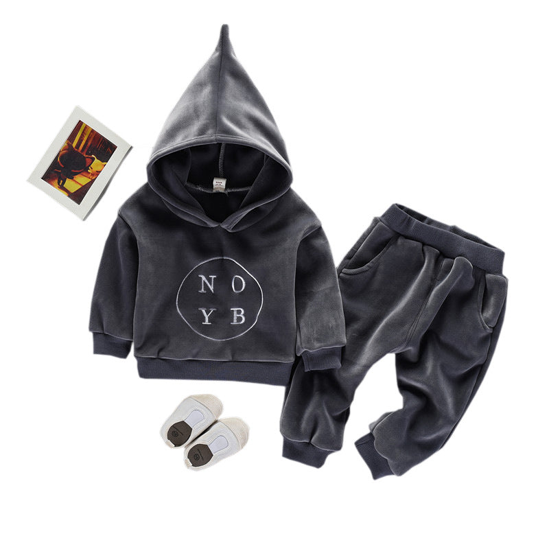 Children's golden velvet suit