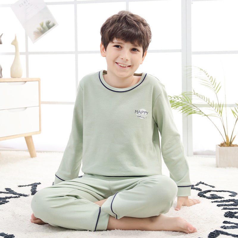 Boys Pajamas Spring And Autumn Pure Cotton Thin Long Sleeves