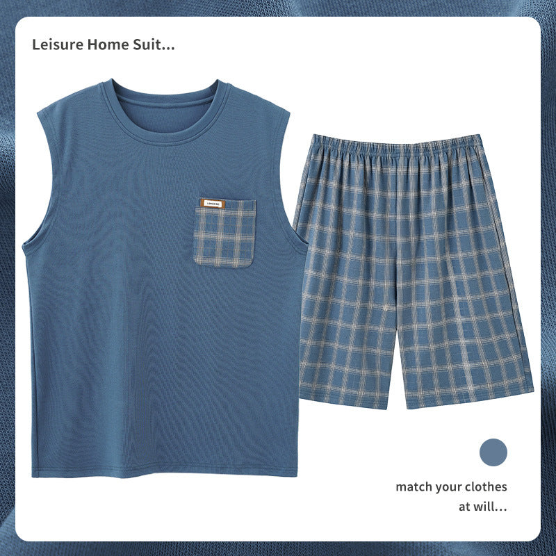 Men's Cotton Pajamas Sweat-absorbent Breathable Casual Size L - 4XL