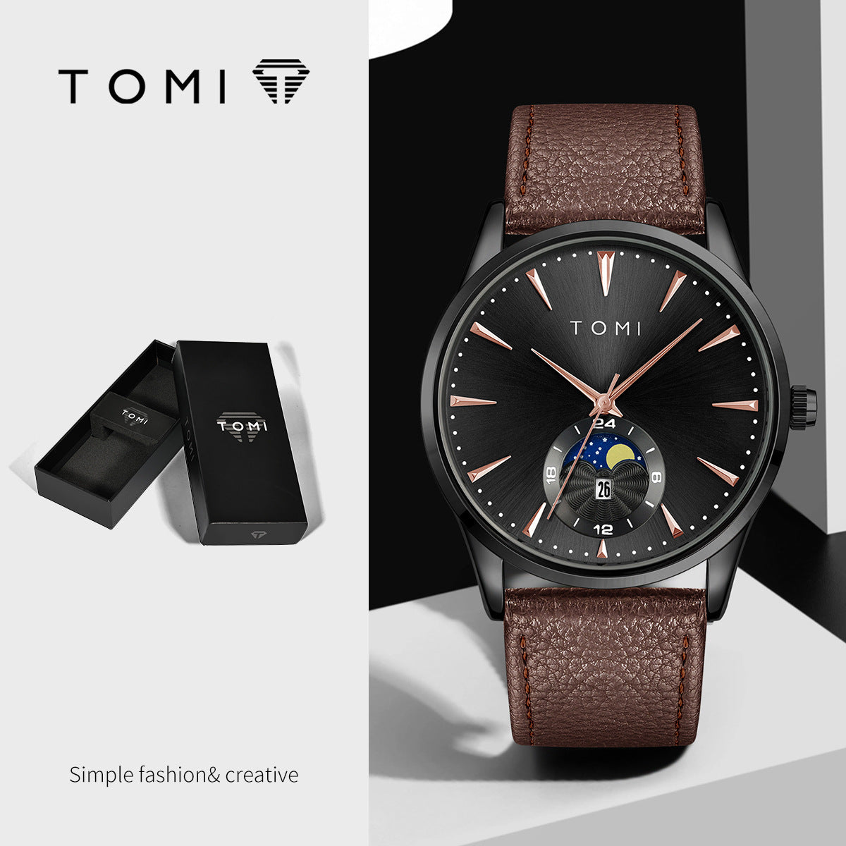 Fashionable Round Watch For Men And Women, Simple And Casual