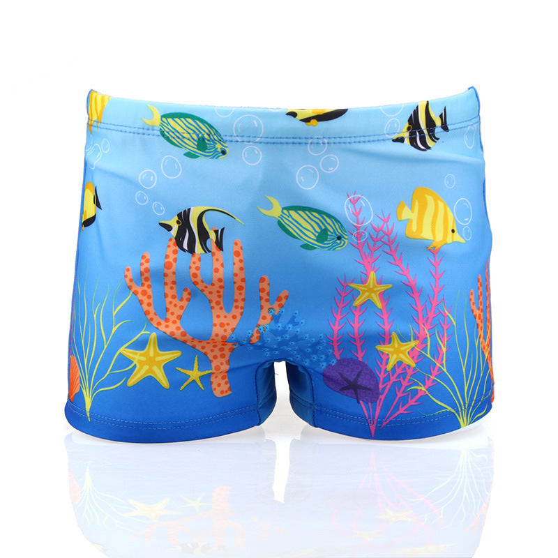 Boy's Cute Cartoon Swimming Trunks