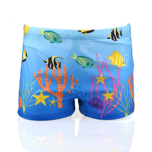 Boy's Cute Cartoon Swimming Trunks