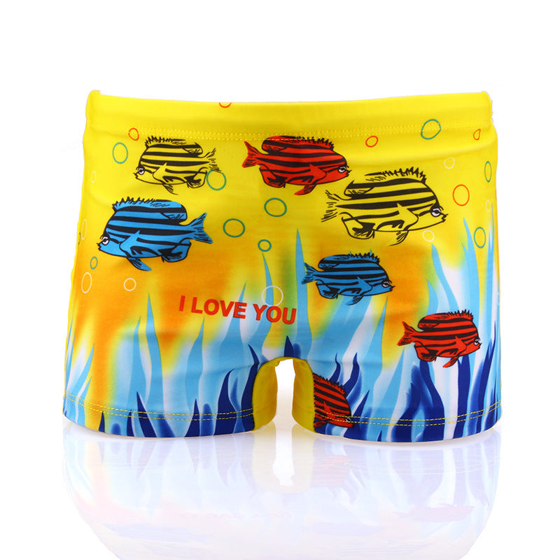 Boy's Cute Cartoon Swimming Trunks