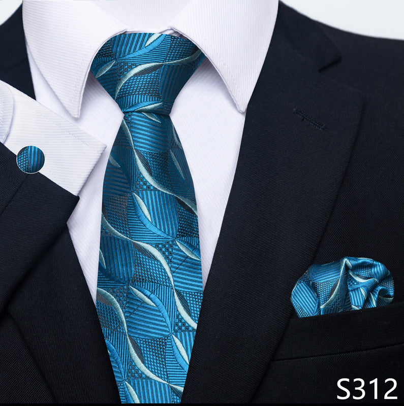 Men's Creative All-match Business Formal Wear Tie Scarf Cuff Set