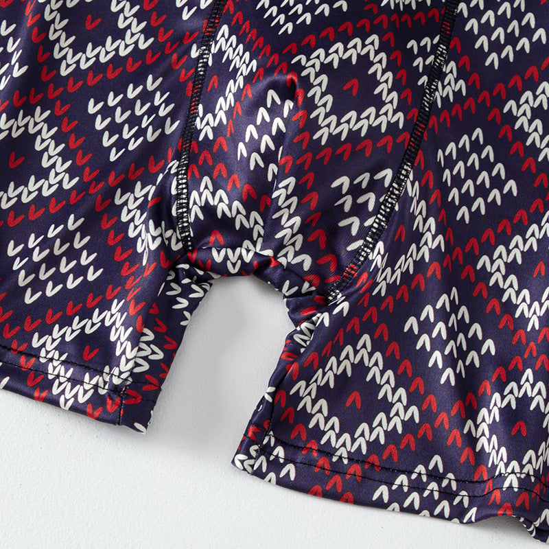 Polyester Men's Mid-waist Printed Underwear 6-piece Set