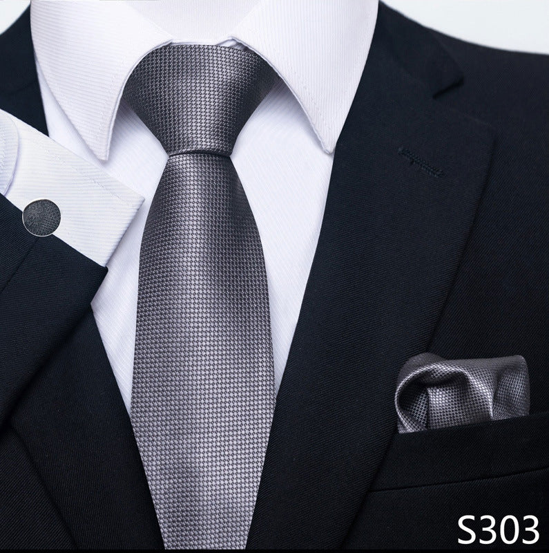 Men's Creative All-match Business Formal Wear Tie Scarf Cuff Set